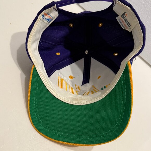 Vintage Sports Specialties Utah Jazz Snapback Hat Cap OSFA Purple Yellow RARE - Picture 5 of 9